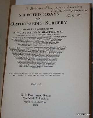 Selected Essays on Orthopaedic Surgery from the Writings of Newton Melman Shaffer, M. D.