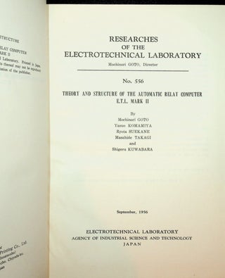 Theory and Structure of the Automatic Relay Computer E.T.L. Mark II (INSCRIBED)