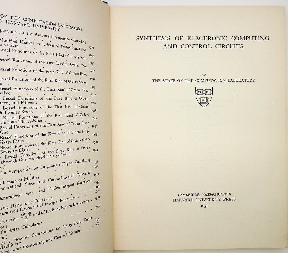 Item #12917 Synthesis of Electronic Computing and Control Circuits. The Staff of the Computation Laboratory, Howard Aiken, Preface.