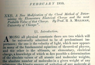 A New Modification of the Cloud Method of Determining the Elementary Electrical Charge and the most probable value of that Charge [ Millikan's Balanced-Droplet Experiment - Foundation for Oil Drop Experiment ]