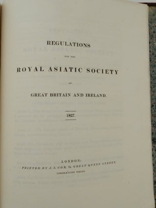 Transactions of the Royal Asiatic Society of Great Britain and Ireland ... Vol. I.