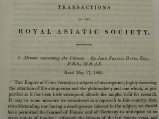 Transactions of the Royal Asiatic Society of Great Britain and Ireland ... Vol. I.
