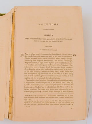 On the General Principles which Regulate the Application of Machinery to Manufactures and the Mechanical Arts IN Encyclopaedia Metropolitana