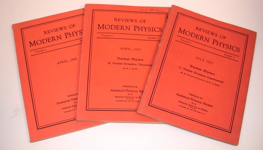Item #18890 Bethe's Bible : Nuclear Physics. Hans Bethe.