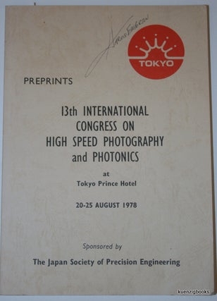 Item #20140 Preprints 13th international Congress on High Speed Photography and Photonics at...