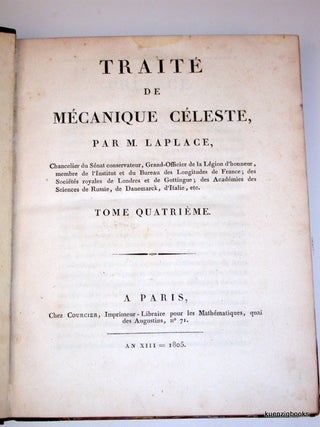 Traite de Mecanique Celeste [ Four volumes of Five, mixed editions ]