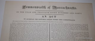 Item #20238 Commonwealth of Massachusetts. In the year one thousand eight hundred and forty. An...