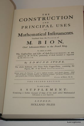 Item #21384 The Construction and Principal Uses of Mathematical Instruments. M. Bion, Edmund Stone