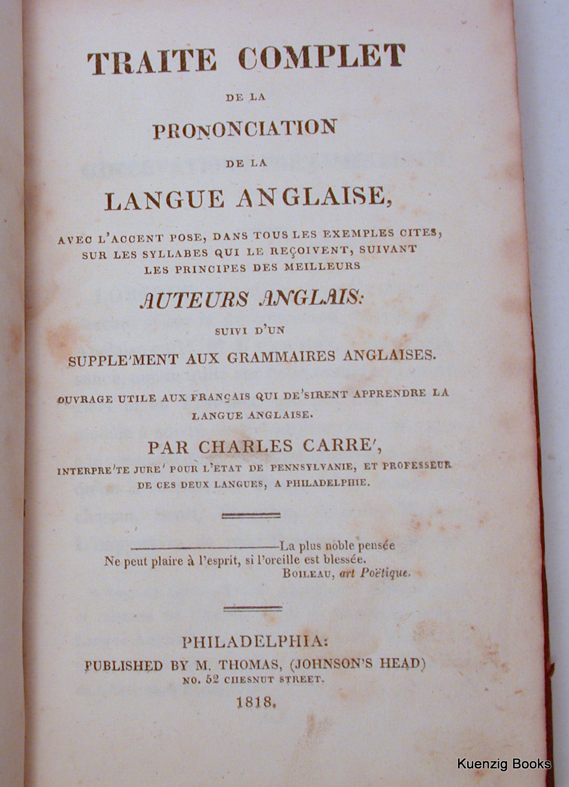 Traite Complet De La prononciation De La Langue Anglaise  Suivi D'un Supple'ment Aux 