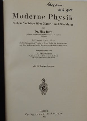 Moderne Physik Sieben Vortrage Uber Materie Und Strahlung