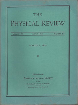 Item #22521 Absence of Diffusion in Certain Random Lattices. P. W. Anderson, Philip Warren