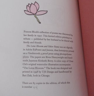 The Lotus Blossom & Other Poems