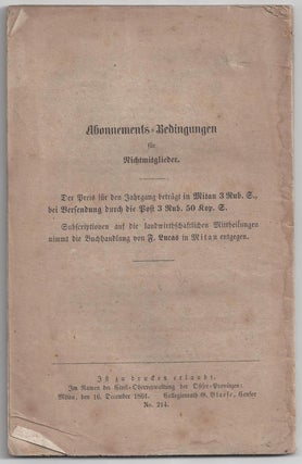 Kurländische landwirthschaftliche Mittheilungen, herausgegeben von der Kurländischen Landwirthschaftlichen Gesellschaft. 1861 Zweiundzwanzigster Jahrgang No. 6
