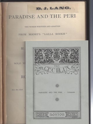 Item #23390 Paradise and the Peri the Words Written and Adapted from Moore's "Lalla Rookh" by H....