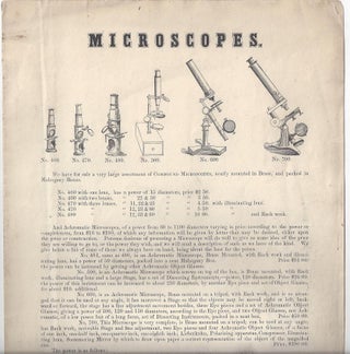 Item #23436 MICROSCOPES. Microscope Broadside, McAllister, Co