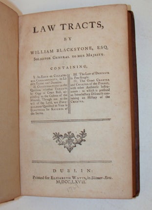 Item #23611 Law Tracts, Containing, I. An Essay on Collateral Consanguinity, its Limits Extent...