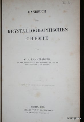 Item #23665 Handbuch der Krystallographischen Chemie BOUND WITH SUPPLEMENT Die neuesten...