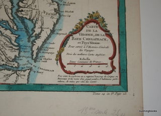 [ MAP ] Carte De La Virginie, De La Baye Chesapeack, et Pays Voisins Pour servir a l'Histoire Generale des Voyages Tiree des meilleures Cartes Angloises