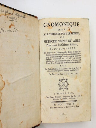 Item #24008 Gnomonique mise a la portée de tout le monde, ou méthode simple et aisée pour...