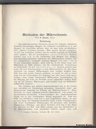 Item #24175 Die wichtigstein stochiometrischen Berechnungen / Methoden der Mikrochemie [...
