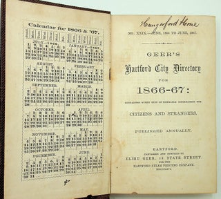 Item #24397 Geer's Hartford City Directory for 1866-67: Containing every kind of desirable...
