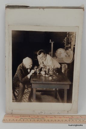 Item #24593 [ Photograph ] A Wonderful Image of Thomas Edison and Charles Steinmetz Examining...