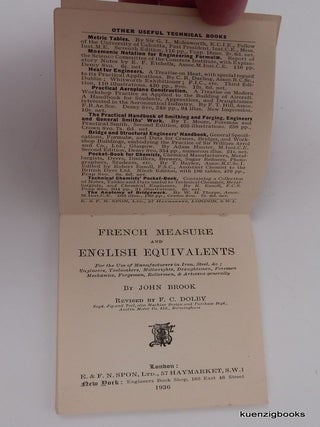 French Measure and English Equivalents