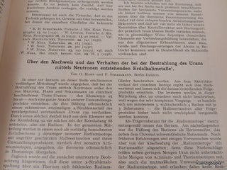 Item #26351 [ The Discovery of Nuclear Fission ] IN Die Naturwissenschaften Volume 27, 1939 ...