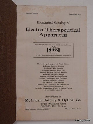 Illustrated Catalog of Electro-therapeutical Apparatus ... Thirtieth Edition