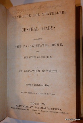 Hand-Book for Travellers in Central Italy ; including The Papal States, Rome and The Cities of Etruria [ handbook ]