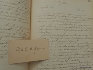 Manuscript class notebook of Miss Nellie T. Cranitch, graduate of the Boston City Hospital Training School for Nurses, with entries dated from May 22, 1891 to April 14, 1893