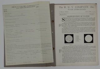 The R. U. V. Company, Inc. Water Sterlization : Bulletins Vol 1 No 1 to Vol 1 No 7 [ Ultra Violet Ray Sterilizers - cover title ]