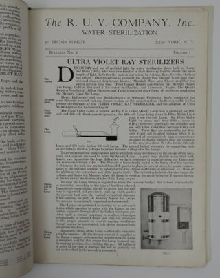 The R. U. V. Company, Inc. Water Sterlization : Bulletins Vol 1 No 1 to Vol 1 No 7 [ Ultra Violet Ray Sterilizers - cover title ]