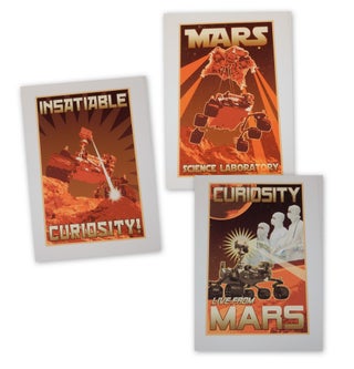 Item #26777 A LIMITED EDITION set of three large MARS exploration posters : "Insatiable...