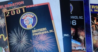 Item #26981 Brothers Pyrotechnics, Inc. Catalogs for 2000, 2001, 2002, 2003 (regular and value),...