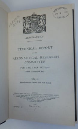 Aeronautics: Technical Report of the Aeronautical Research Committee for 1927-1928 : Vol. 1, Aerodynamics (Model and Full Scale)