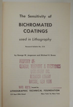 The Sensitivity of BiChromated Coatings used in Lithography