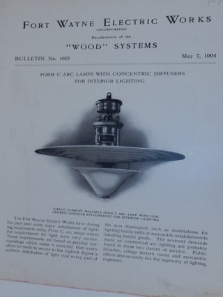 Item #27152 Wood Systems. Bulletin No.1055 Form C Arc Lamps with Concentric Diffusers for...