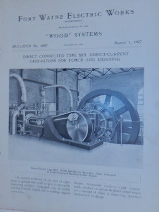 Item #27156 Wood Systems. Bulletin No.1079. Direct Connected Type MPL Direct-Current Generators...