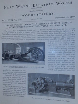 Item #27166 Wood Systems. Bulletin No.1102 (supercedes No 1088). List of Plants Operating...