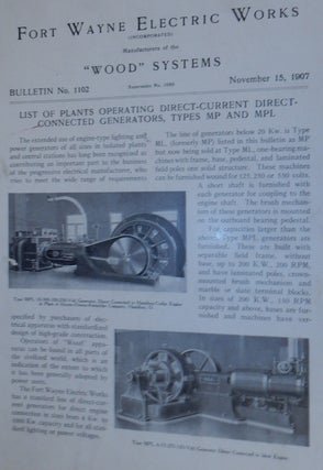 Item #27166 Wood Systems. Bulletin No.1102 (supercedes No 1088). List of Plants Operating...