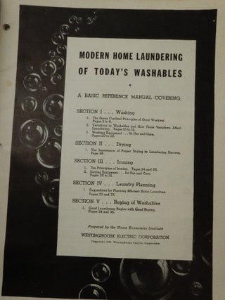 A Reference Manual on Modern Home Laundering of Today's Washables ... Reference Handbook No. 4 New and Revised Edition