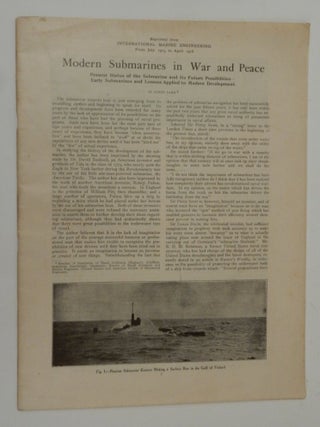 Item #27228 Modern Submarines in War and Peace. Simon Lake