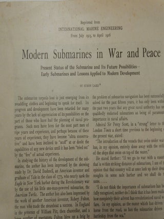 Modern Submarines in War and Peace