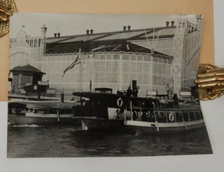 Item #27240 Boats in front of Machinery Hall at the 1897 Stockholm Exhibition [ descriptive title...