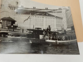 Boats in front of Machinery Hall at the 1897 Stockholm Exhibition [ descriptive title by seller ]