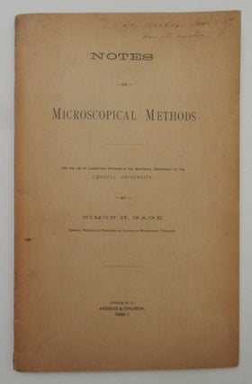Item #27243 Notes on Microscopical Methods ... For the use of Laboratory Students in the...