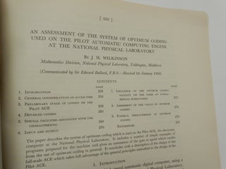 An Assessment of the System of Optimum Coding Used on the Pilot Automatic Computing Engine at the National Physical Laboratory