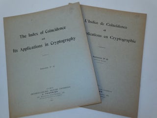 Item #27290 The Index of Coincidence and Its Applications in Cryptography : Publication No. 22...