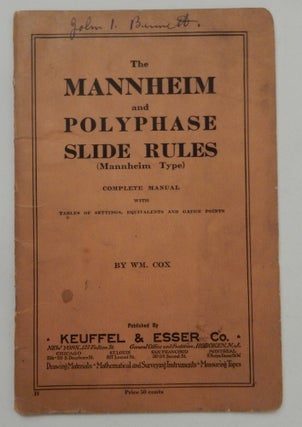 Item #27331 The Mannheim and Polyphase Slide Rules ( Mannheim Type ) Complete Manual with Tables...